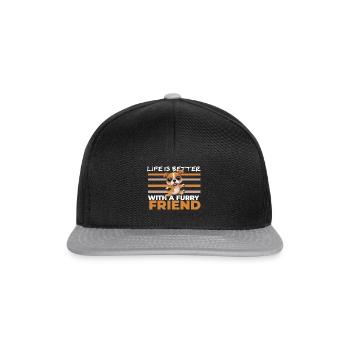 Life Is Better With A Furry Friend - Snapback Cap - black/grey - Front