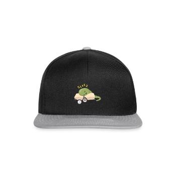 Schlafender Bücherwurm Lesender Bücherwurm Buch - Snapback Cap - Schwarz/Grau - Vorne