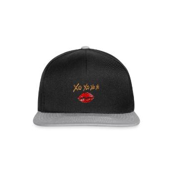Leopard XOXO Hugs Kisses Hearts Love Valenti - Snapback Cap - black/grey - Front