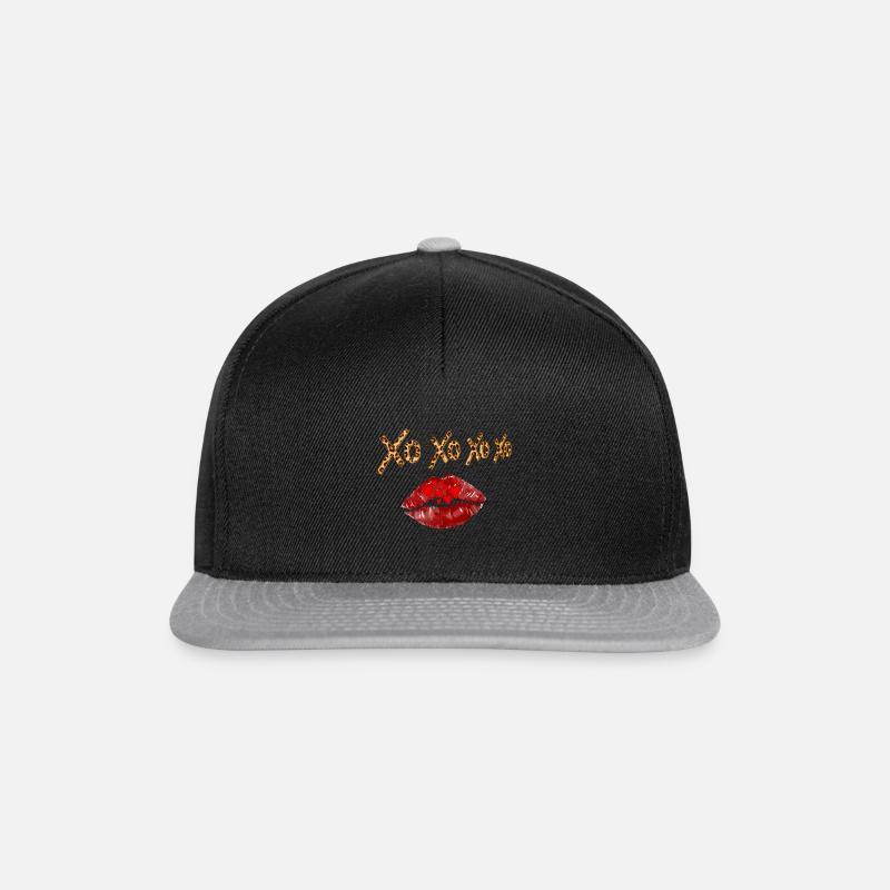 Léopard XOXO Câlins Coeurs Amour Valenti - Casquette snapback - noir/gris