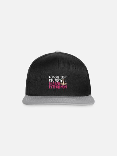 Ball Python Schlange Königspython - Snapback Cap - Schwarz/Grau