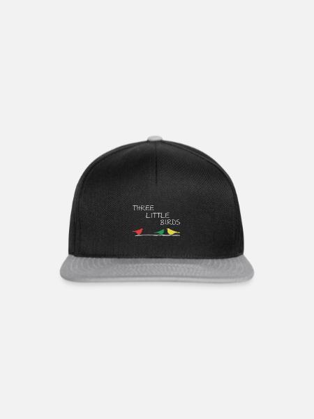 Three Little Birds Afrika Musik Reggae Rasta - Snapback Cap - Schwarz/Grau