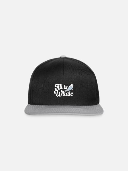 Weißwal Beluga Wal - Snapback Cap - Schwarz/Grau