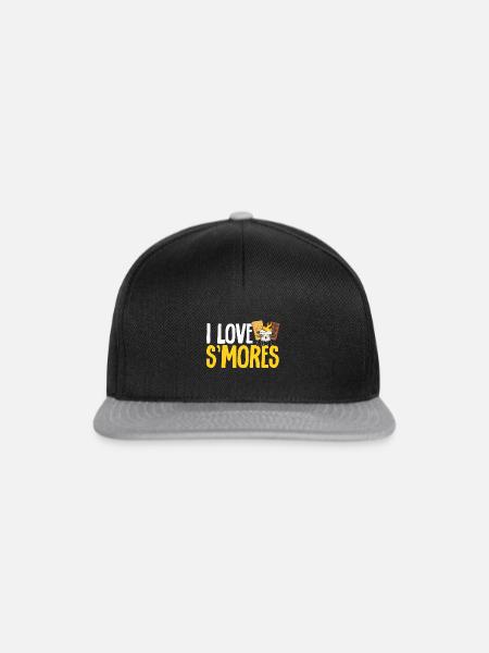 S'more Lagerfeuer Marshmallow Camping - Snapback Cap - Schwarz/Grau