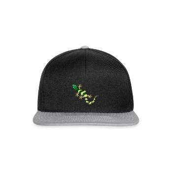 Geometric lizard - Snapback Cap - black/grey - Front