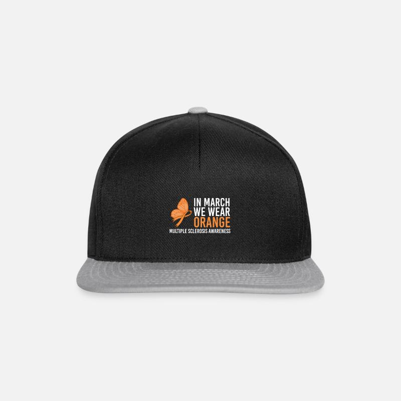 MS Bewusstsein - Multiple Sklerose - MS Band - Snapback Cap - Schwarz/Grau