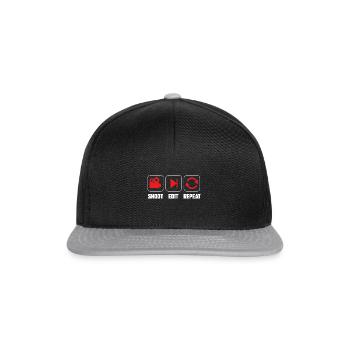 Video Editor Filmemacher Videofilmer - Snapback Cap - Schwarz/Grau - Vorne