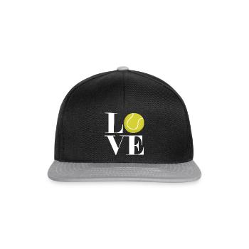 Love Tennis Ball joueur de tennis coeur - Casquette snapback - noir/gris - Devant