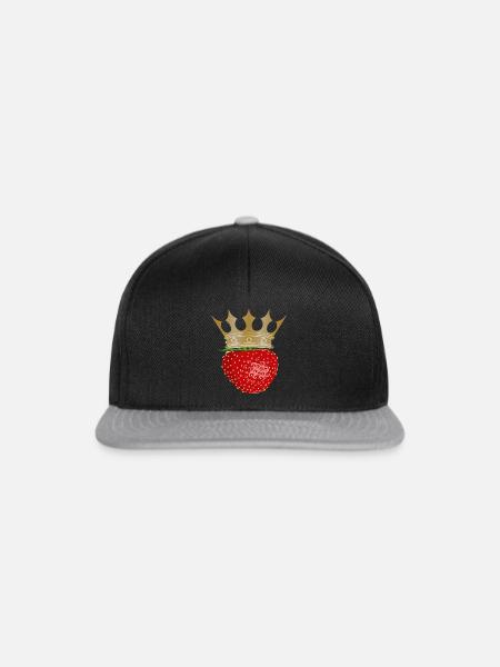 Erdbeere - Snapback Cap - Schwarz/Grau