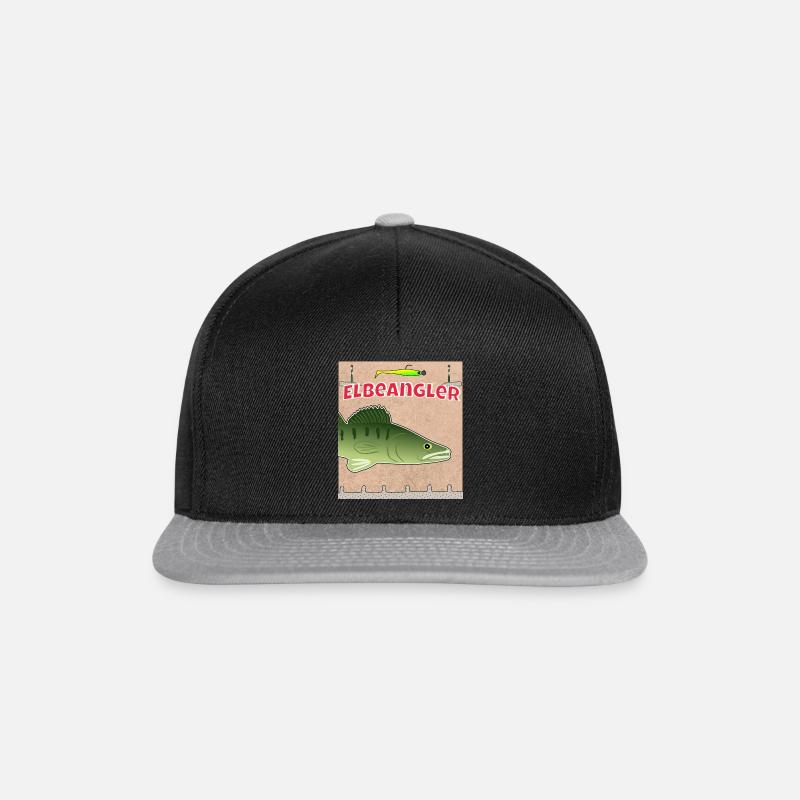 Elbeangler Zander - Snapback Cap - Schwarz/Grau