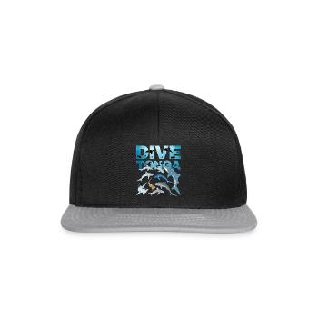 PLONGÉE Tonga Shark Species Requin tigre Requin baleine Requin bleu - Casquette snapback - noir/gris - Devant