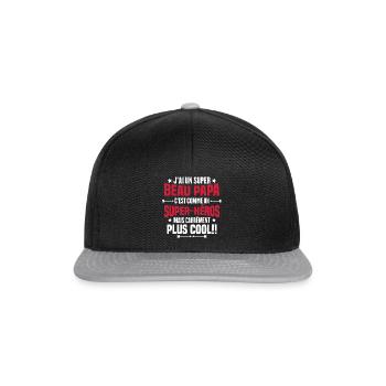 Super beau-papa c'est comme un super héros - Casquette snapback - noir/gris - Devant