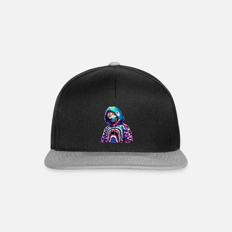 Bape Hai - Snapback Cap - Schwarz/Grau