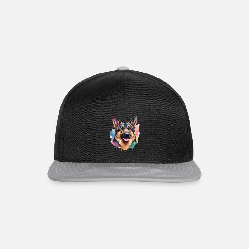 schäfer Hund Cool Färgrik German Shepard - Snapbackkeps - svart/grå