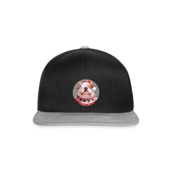 Christmas motif with an English bulldog - Snapback Cap - black/grey - Front