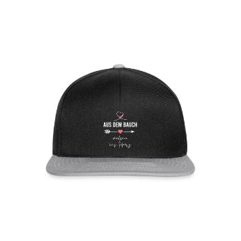 AUS DEM BAUCH MITTEN INS HERZ - Snapback Cap - Schwarz/Grau - Vorne