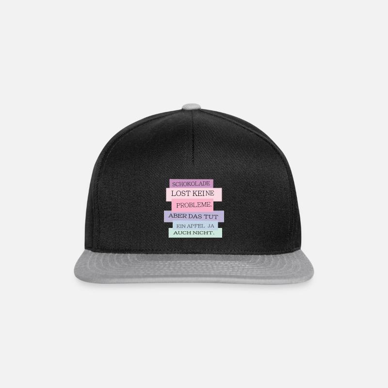 Schokolade vs. Apfel - Snapback Cap - Schwarz/Grau