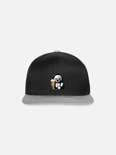 Teddy drinking Beer - Snapback Cap - Schwarz/Grau