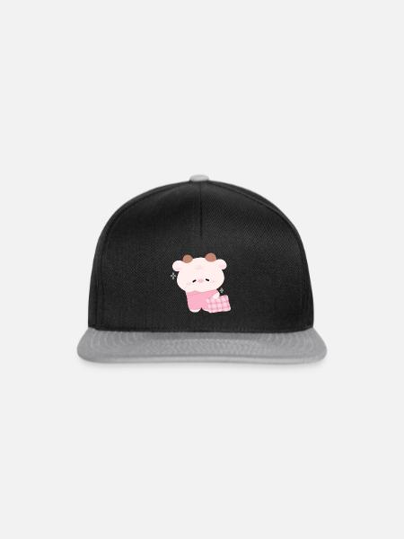 Schläfrige Kuh - Snapback Cap - Schwarz/Grau