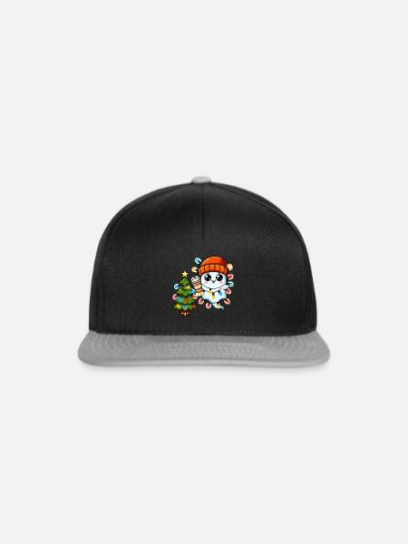 Weihnachtsgeist Lichterkette Weihnachtsbaum - Snapback Cap - Schwarz/Grau
