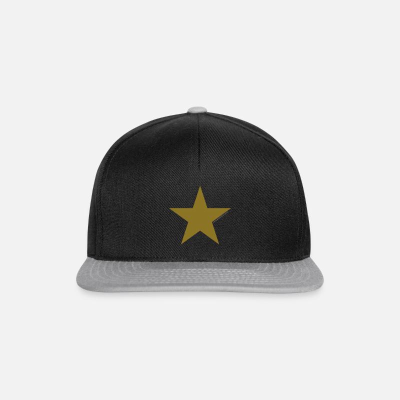 étoile dorée couleur étoile étoile argent - Casquette snapback - noir/gris
