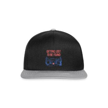 Getting Lost to Be Found Camping Sayings Camper - Snapback Cap - black/grey - Front