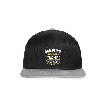 Dumpling Gives Me Teacher Powers Funny Professor - Snapback Cap - Schwarz/Grau - Vorne
