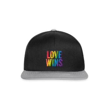 L’amour gagne | Déclaration de fierté - Casquette snapback - noir/gris - Devant