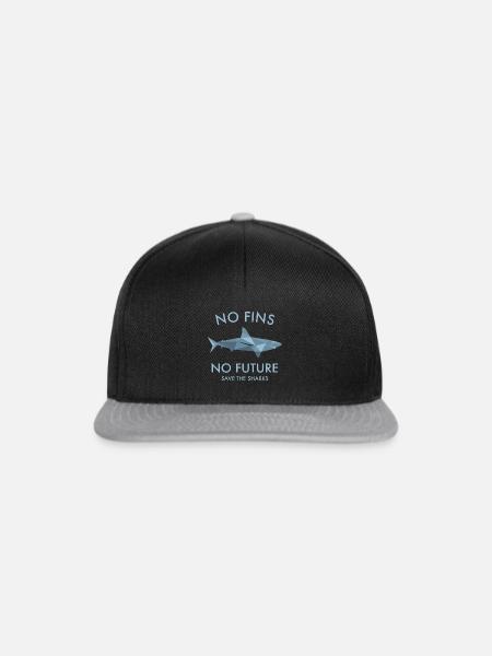 No Fins No Future Hai Haie Haifisch protect sharks - Snapback Cap - Schwarz/Grau