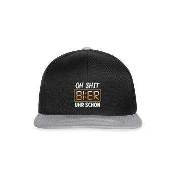 Lustig Bier Sprüche Geschenk Biertrinker Party Fun - Snapback Cap - Schwarz/Grau - Vorne