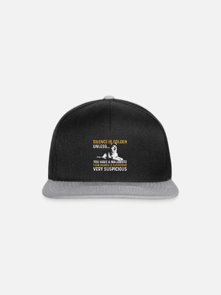 Alaskan Malamute Hund - Snapback Cap - Schwarz/Grau