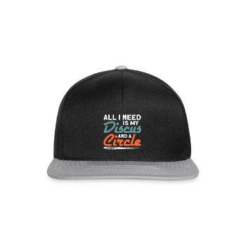 Diskuswurf Diskuswerfer Leichtathletik Diskus - Snapback Cap - Schwarz/Grau - Vorne