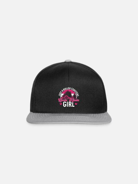 Achterbahn Rollercoaster Freizeitpark - Snapback Cap - Schwarz/Grau