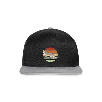 Schneeleopard - Snapback Cap - Schwarz/Grau - Vorne