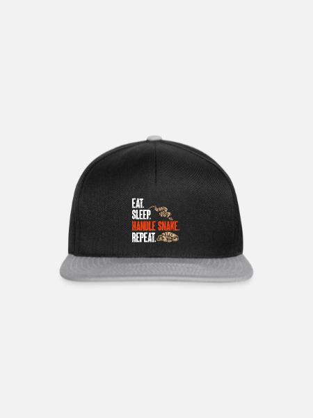 Ball Python Schlange Königspython - Snapback Cap - Schwarz/Grau
