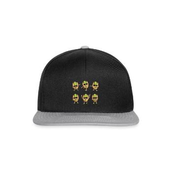 Cadeau de jour de pistache Danse drôle de pistaches dansant - Casquette snapback - noir/gris - Devant