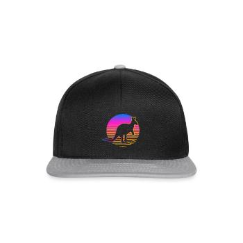 Känguru Retro Känguru Australien Beuteltier - Snapback Cap - Schwarz/Grau - Vorne