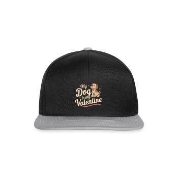 My Dog Is My Valentine]| Valentinstag für Hundel - Snapback Cap - Schwarz/Grau - Vorne