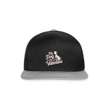 Mon chien est mon Valentin | Dalmatien Saint-Valentin - Casquette snapback - noir/gris - Devant