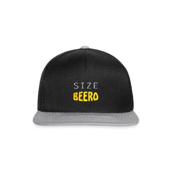 size beero beer lustiger Bier Spruch - Snapback Cap - Schwarz/Grau - Vorne