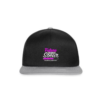 Grande Sœur Annonce Grossesse, Future Grande Sœur - Casquette snapback - noir/gris - Devant
