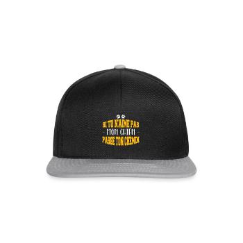 Si tu n’aimes pas mon chien - Casquette snapback - noir/gris - Devant
