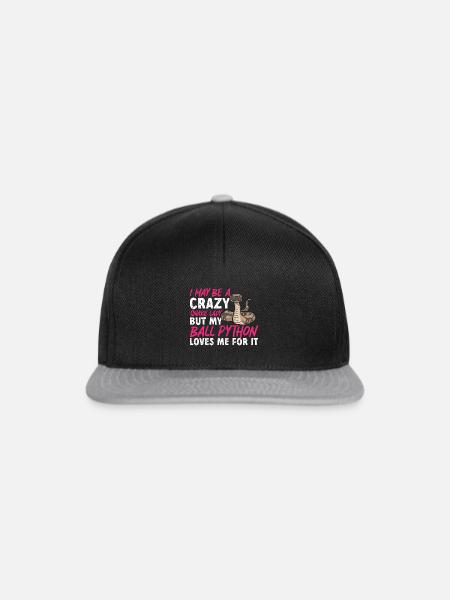 Ball Python Schlange Königspython - Snapback Cap - Schwarz/Grau