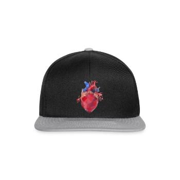 Coeur bas poly - Casquette snapback - noir/gris - Devant