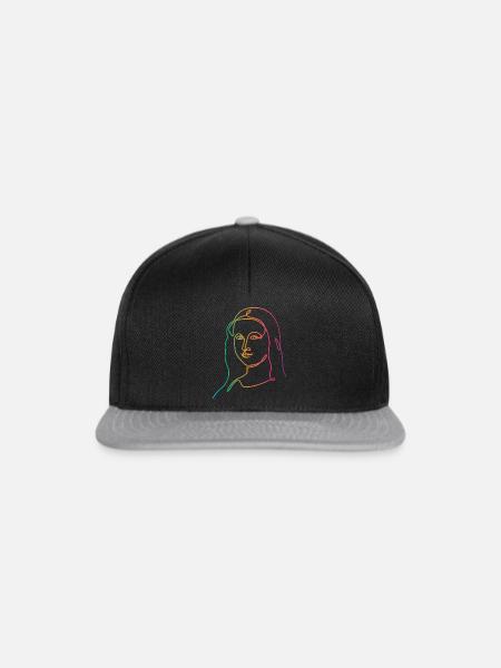 Leonardo's Mona Lisa in colors - Snapback Cap - black/grey