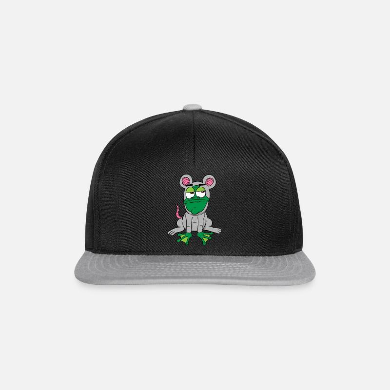 Frosch / Maus - Snapback Cap - Schwarz/Grau