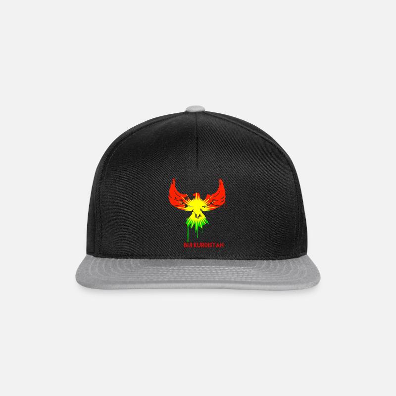 kurdistan eagle font - Snapback Cap - black/grey