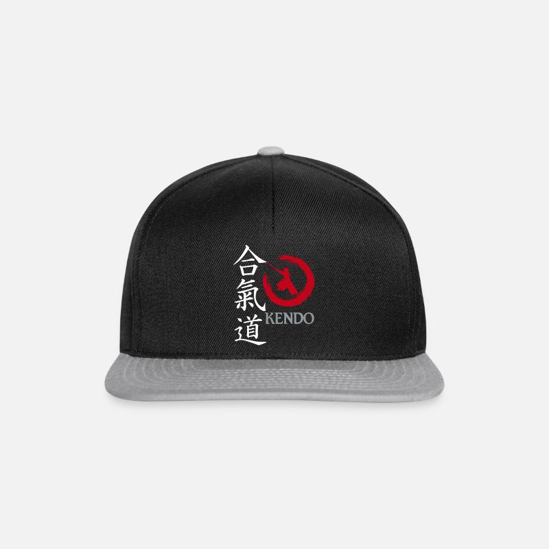 Kendo ideogramme et dessin - Casquette snapback - noir/gris