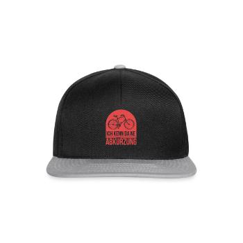 Lustiges Fahrrad Ich kenn da ne Abkürzung Geschenk - Snapback Cap - Schwarz/Grau - Vorne