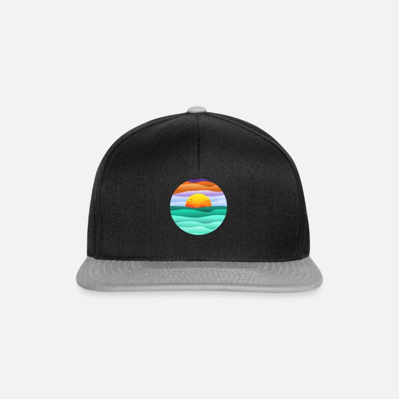 circular sunset - Snapback Cap - black/grey